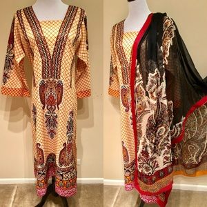 Embroidery Salwar Kameez Chiffon Dupatta